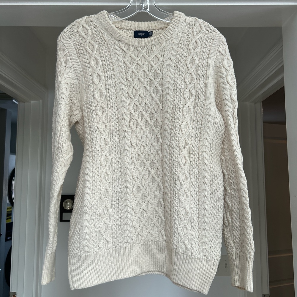 J. Crew Cream Cable Knit Sweater